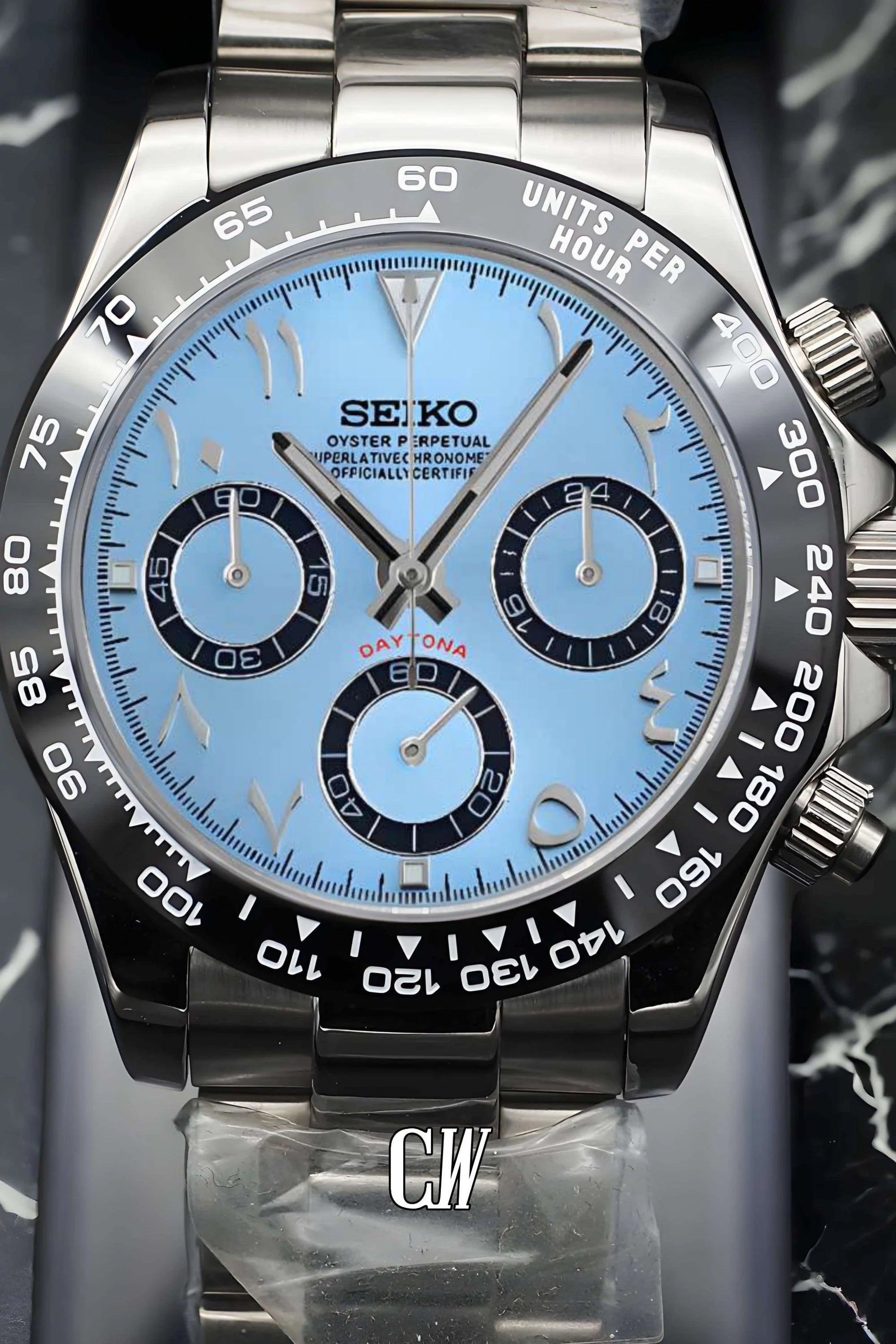Seitona mod platinum arabic watch - Circa Watch Labs