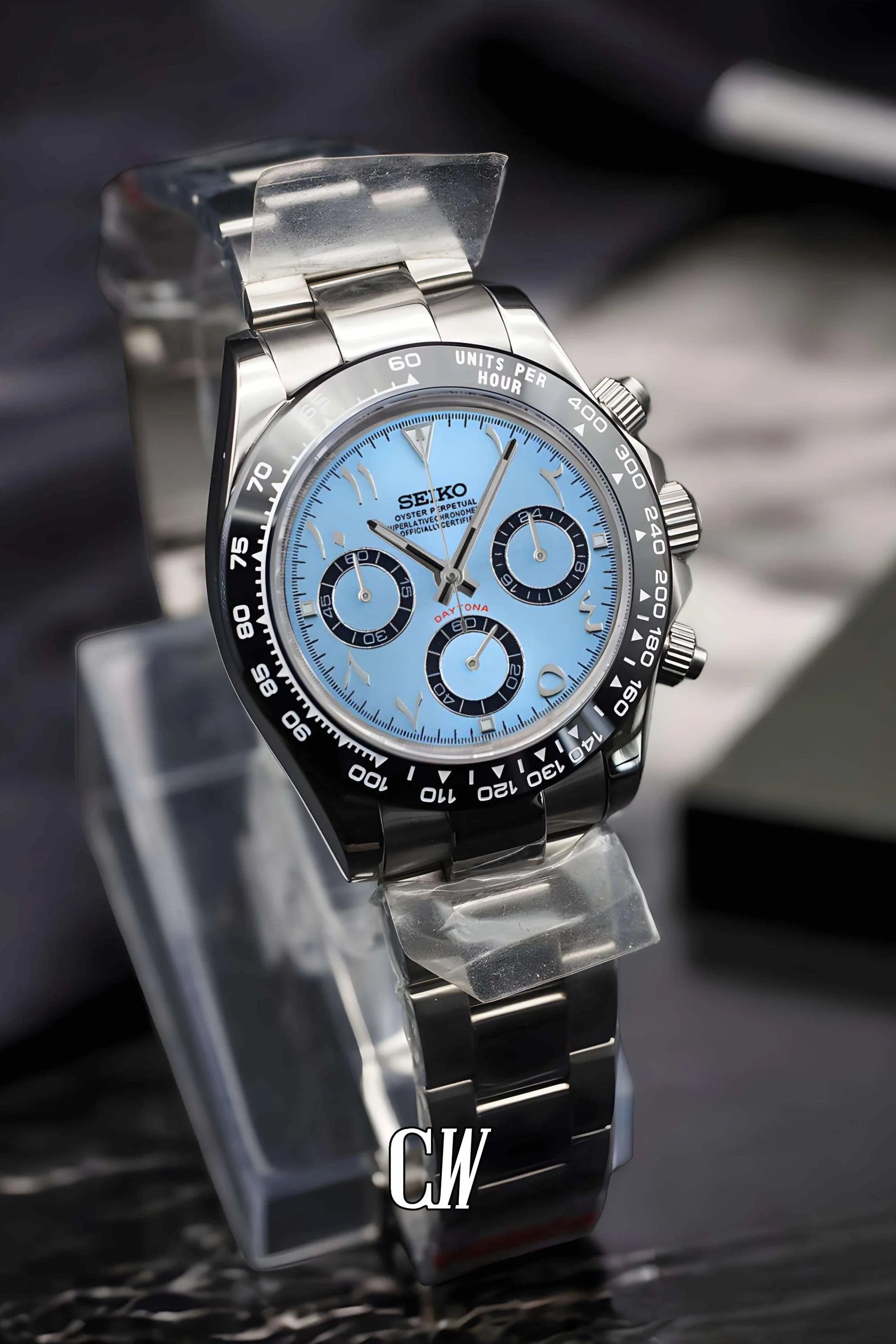 Seitona mod platinum arabic watch - Circa Watch Labs