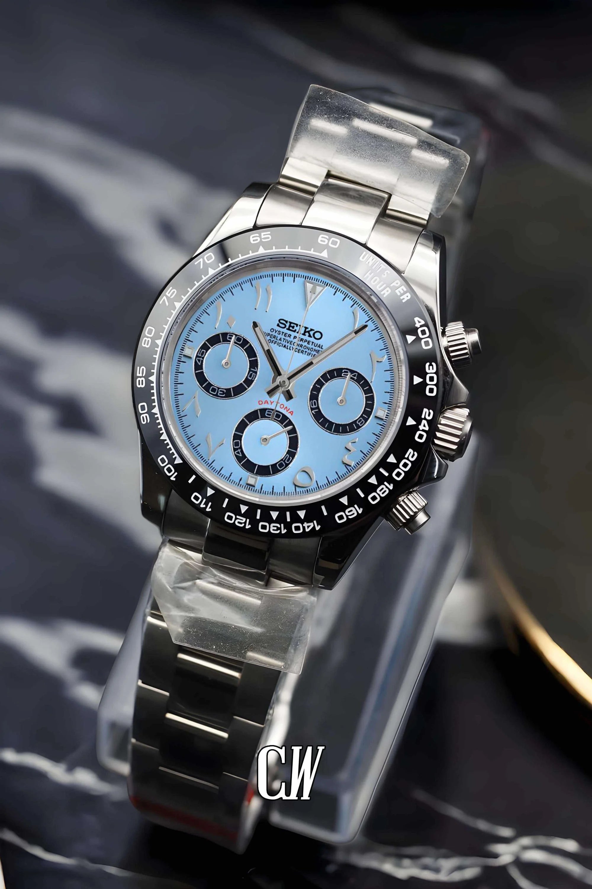 Seitona mod platinum arabic watch - Circa Watch Labs