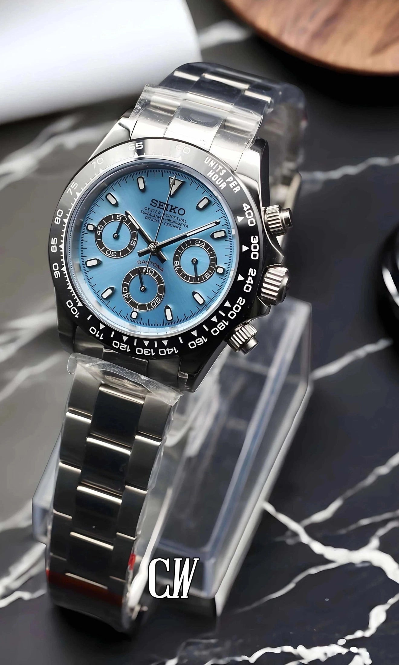 Seitona mod platinum watch - Circa Watch Labs seiko mod