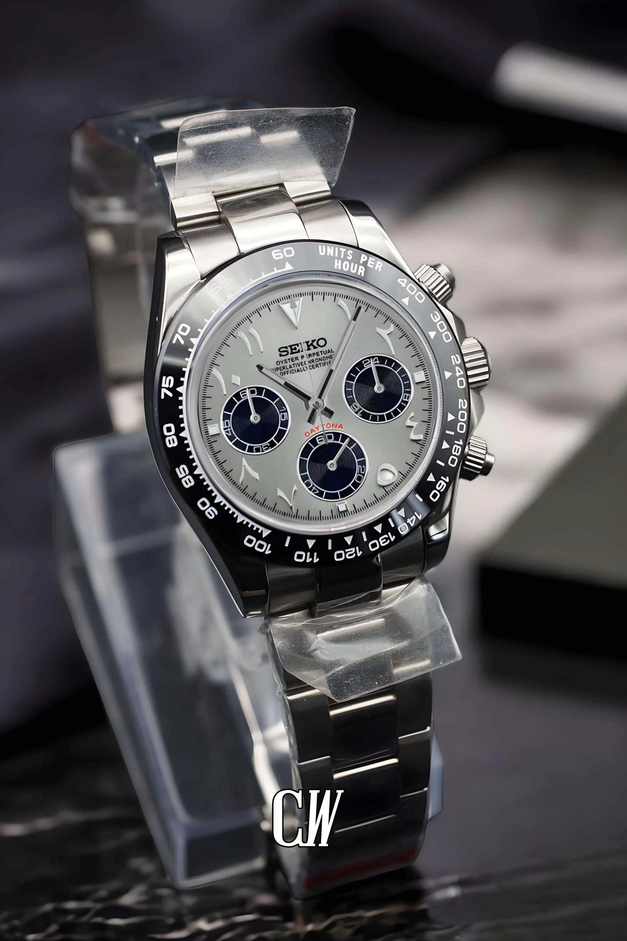 Seitona mod silver arabic watch - Circa Watch Labs