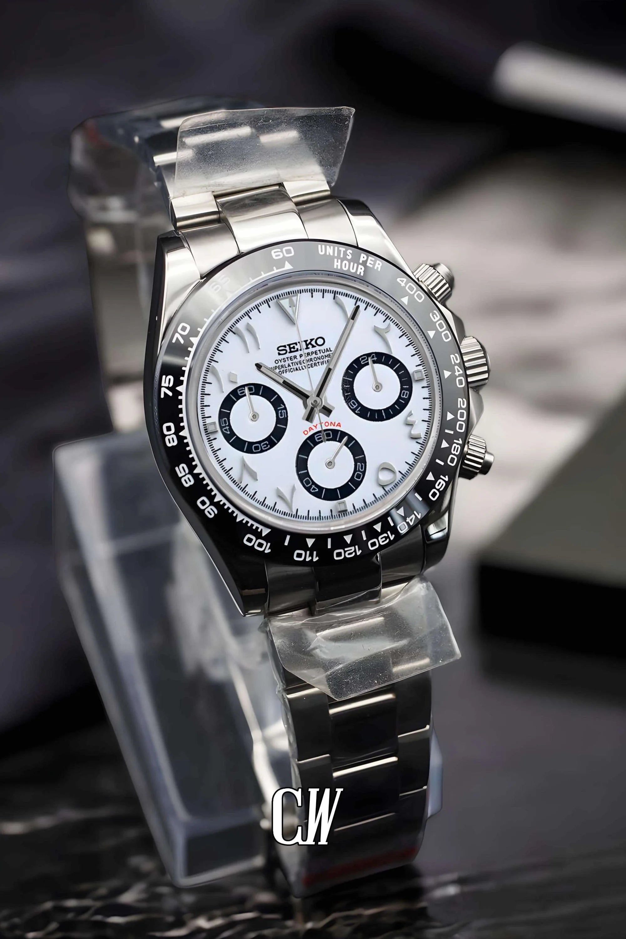 Seitona mod white arabic watch - Circa Watch Labs
