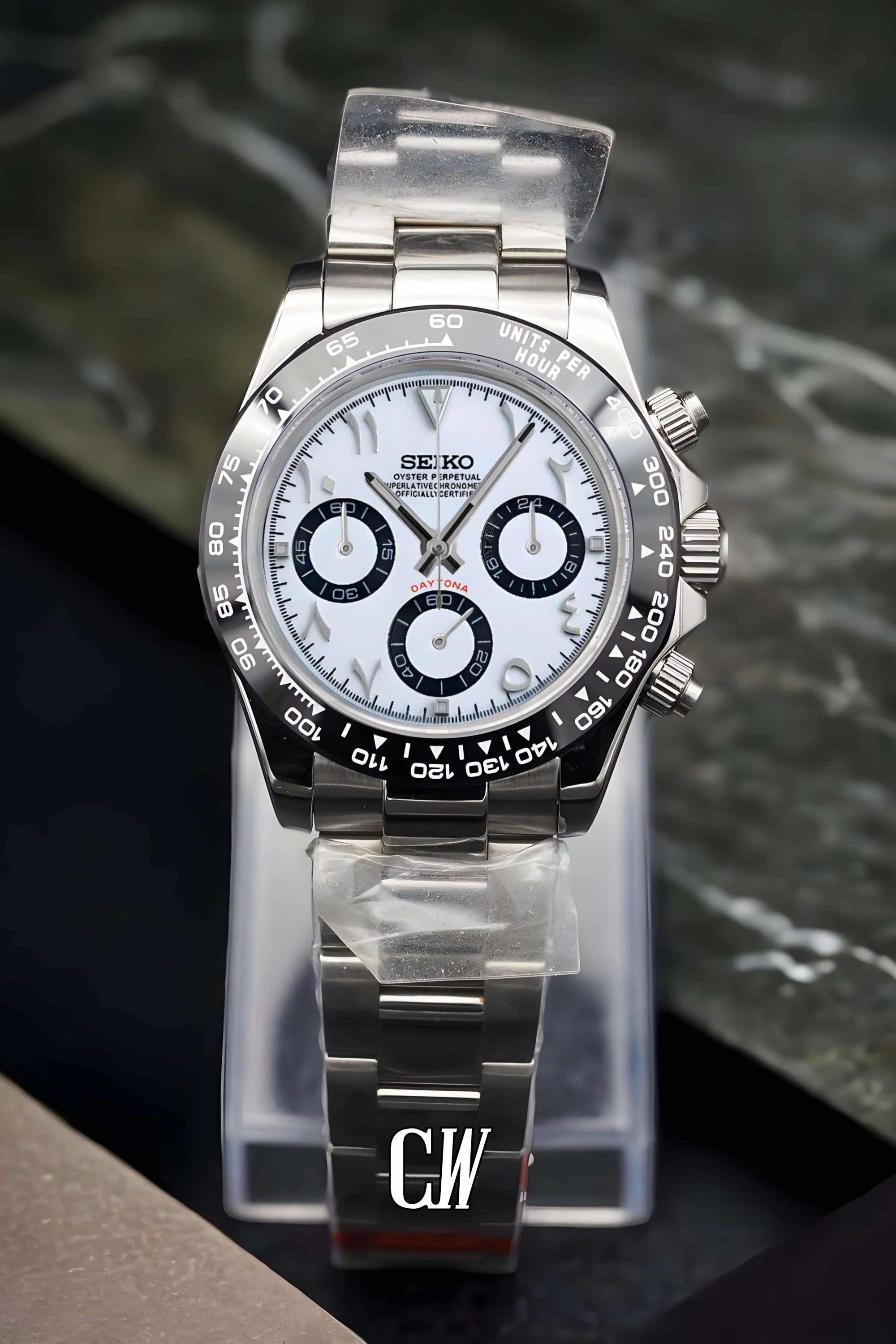 Seitona mod white arabic watch - Circa Watch Labs